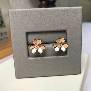 Lucky Clover Gold Earrings Jewelry Studs • Locking Earring Backs • Gift for Her